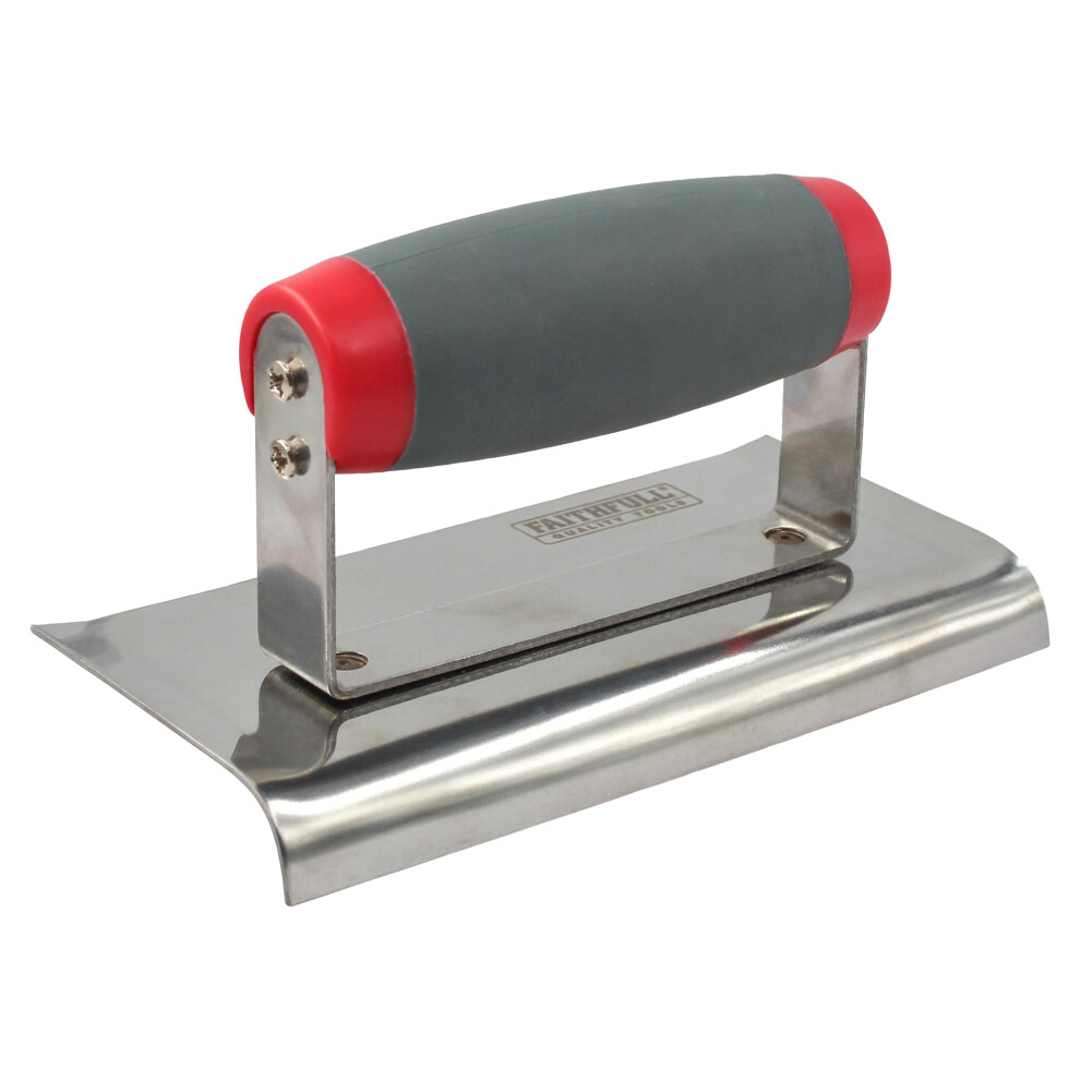 Faithfull Soft-Grip Concrete Edging Trowel, Stainless Steel Blade For Shaping Steps & Verges Â 6 Inch 5051226601064