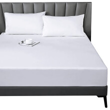 Lirex King Size Fitted Sheets,100% Cotton 300 Thread Count Soft Breathable Deep Pocket up to 12" / 30cm,White