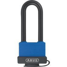 ABUS Aqua Safe 70IB/45HB63 Brass Padlock with high Shackle - Weatherproof - Stainless Steel Shackle for Extra Corrosion Protection - Plastic Coating