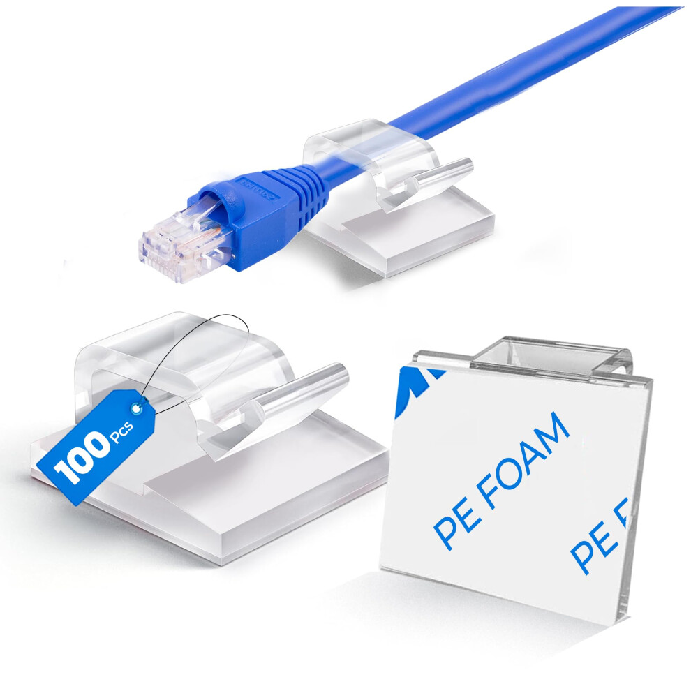 Corehold 100 Pcs Cable Clips - Cable Holder - Cable Tidy Clips, Self Adhesive Cable Clips For Cable Management, Wire Clips, Wire Organiser 5051226613272
