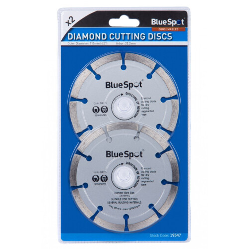 Blue Spot Tools 19547 Segmented Diamond Dry Cutting Disc, Silver, 115 mm,2 Piece