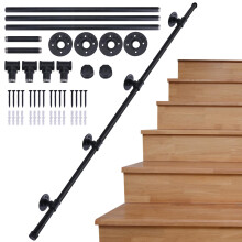 AMLOOPH Banister Handrails For Stairs, 3m Hand Rails Stairs, Black Bannister Rail For Stairs Handrail
