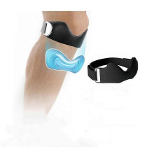 (Black) Silicone Patella Knee Strap for Knee Pain Relief –Adjustable Brace for Women Men