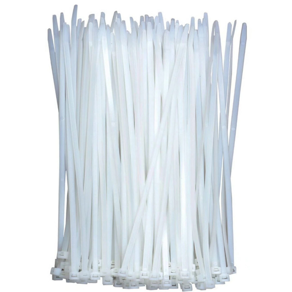 Kaximon Cable Ties Clear 300Mm X 4.8Mm (100 Pack), Large Cable Ties White Nylon Zip Ties Heavy Duty With 23Kg Tensile Strength 5051226563386