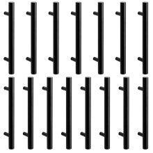 Onperpoe 15 Pack Black Kitchen Cupboard Handles 160mm Kitchen Door Handles Stainless Steel Cupboard Handle for Cabinets Drawers Wardrobes Bathroom