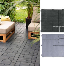 Nicoman 10 PCs Decking Tile 30x30cm Cosmopolitan Patio, Terrace, Grey Hot Tub Deck Tiles, Interlocking Decking Tiles, Recycled Tyre, Cosmo Composite