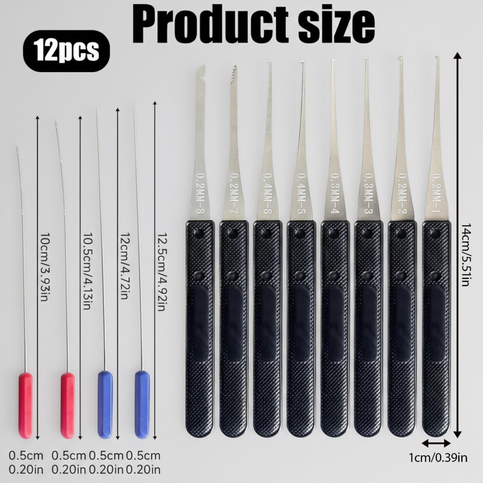 12Pcs Broken Key Extractor Kit, 0.2-0.4Mm Snapped Key Removal Tool,Broken Ignition Key Extractor Set For Key Removal & Repair, For Lock Maintenance 5051226614217