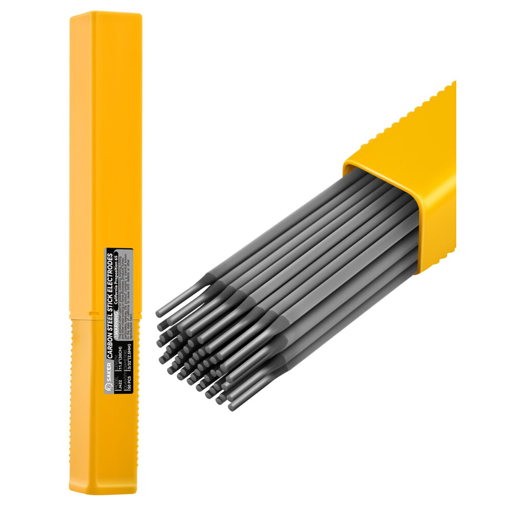 Saker Welding Rods 2.5Mm Mild Steel Electrodes,Carbon Steel Stick Welding Rods, E6013 General Purpose (50 Rods) 5051226633195