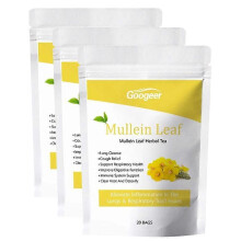 3x Mullein Leaf Tea Bags Herbal Lung Cleansing Breathing Cough Relieve Tea