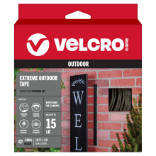 VELCRO Brand | Heavy Duty Extreme Outdoor Stick On Tape | Cut-to-Length Industrial Extra Strong Double Sided Hook & Loop Self Adhesive Tape Perfect f