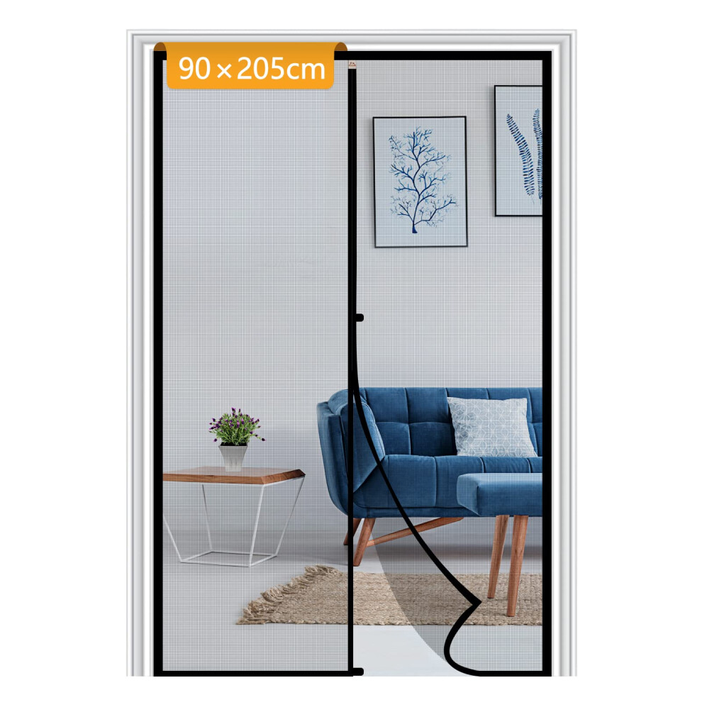 Yotache Fly Screen Door 90 X 205 Cm, Reinforced Polyester Anti-Tearing Fly Net For Door, Black 5051226578304
