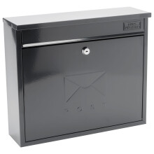 Burg-Wachter MB02A Anthracite Elegance Wall Mounted Galvanised Steel Lockable Weatherproof Post Box RAL7016 - 36x31x10cm