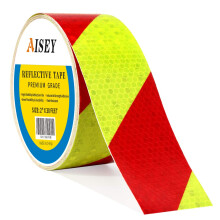 AISEY Reflective Tape Conspicuity Waterproof Yellow/Red Safety Caution Strips Tape Outdoor, Reflector Hazard Tape Stickers