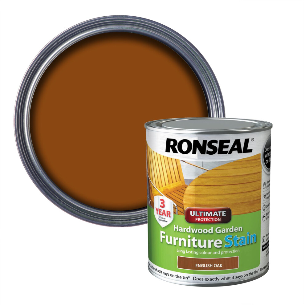 Ronseal Hwfsdo750 Hardwood Furniture Stain English Oak 750Ml