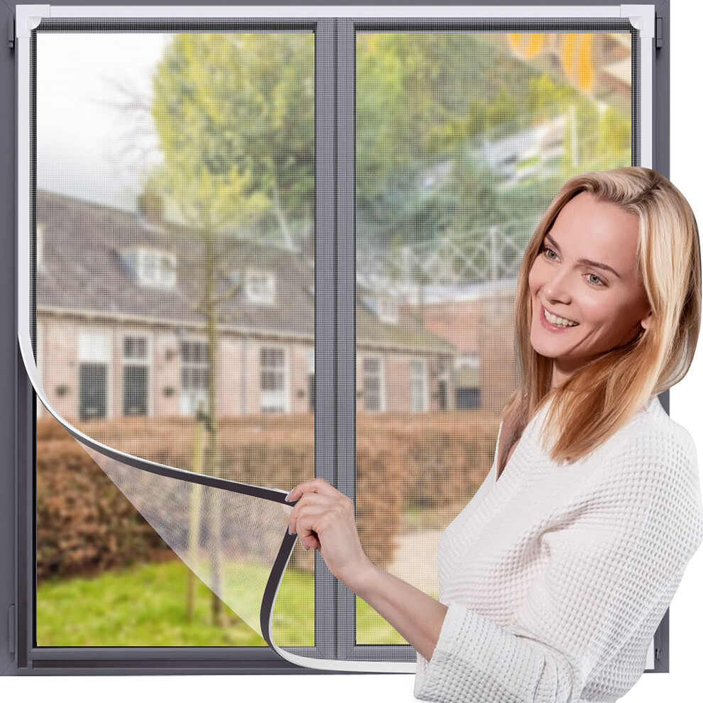 Magnetic Window Screen,Utauhom Fly Screen For Windows Max Size 120 X 130Cmï¼Fiberglass Mesh Easy Installation Prevents Insects/Flies/Mosquitoes From 5051226555312