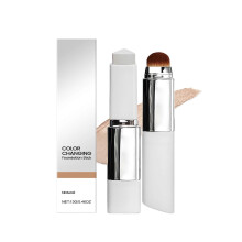 (Natural) Color-Changing Cover Cream Stick Hydrating Lightweight-Foundation Stick with Brush