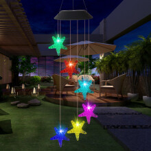 Carillon solaire à LED multicolores, décoration lumineuse extérieure pour jardin, terrasse ou chambre à coucher - Cadeau unique