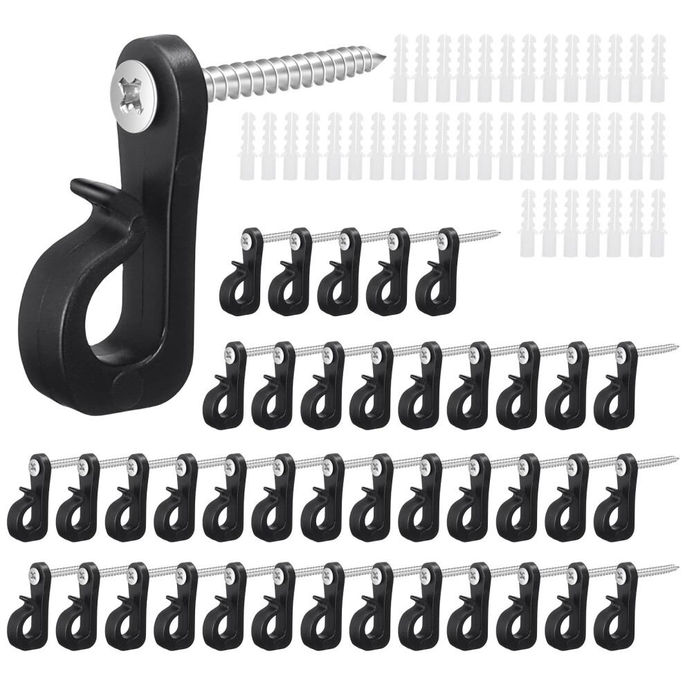 Invalidism 40 Pack Q-Hanger Screw In Hooks With Safety Buckle For Light Wire Hanging String Lights Plants Wind Chimes 5051226573330