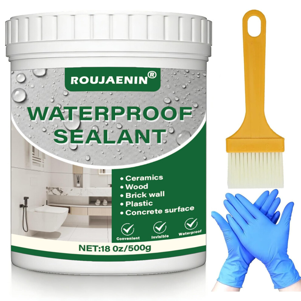 500G Clear Waterproof Sealant - Stops & Prevents Leaks Insulation Waterproof Coat - For Roof, Bathroom, Tiles, Wood, Patio Grout Sealer, Concrete 5051226618024