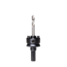 Starrett A2 Hole Saws Arbor - 32-210mm Quick Hitch Screw Thread Hex Shank Arbor with 6.35mm High-Speed Steel Pilot Drill - Quick Change Mandrel
