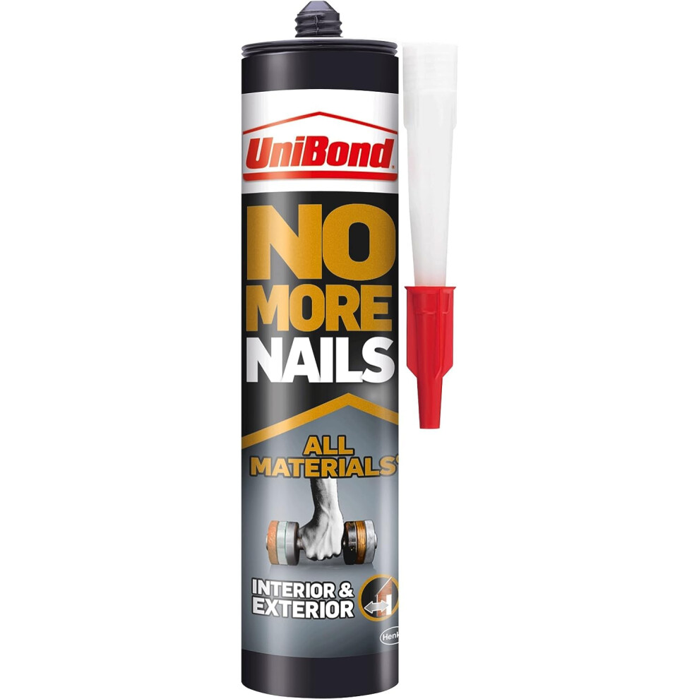 Unibond No More Nails All Materials Grab Adhesive, High Strength Bonding, No Nails Required, 390 G Cartridge White