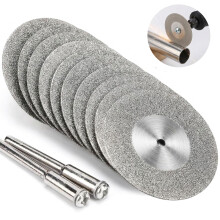 10PC Diamond Cutting Discs 40mm with 2 Mandrels for Dremel Rotary Tools, Ultra-thin Rotary Tool Cutting Disc for Diamond Metal Glass Ceramics Tile