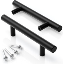 huipinghu 15-Pack 160mm Matt Black Cabinet Handles | Vintage Industrial Kitchen Handles | Rust-Proof Zinc Alloy - Easy Install for Kitchen Cabinets