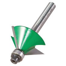 Trend CraftPro Two Flute Self Guided Chamfer Router Cutter Bit, 1/4 Inch Shank, 12.7mm Cut Diameter & 45 Degree V Groove, Tungsten Carbide Tipped, C0