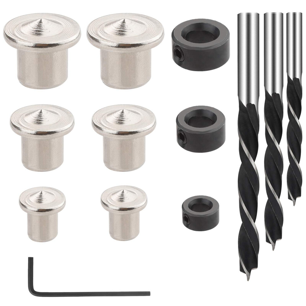 Rybtd 6/8/10Mm Wood Dowel Hole Drilling Guide Jig Kit With 6 Dowels Alignment Tool+3 Drill Depth Stops+3 Dowel Drill Suitable For Woodwork Drill 5051226601514