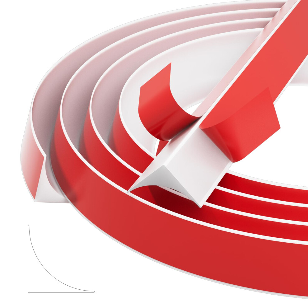 300Cm Silicone Quadrant Trim Coving For Ceilings,Self Adhesive Flexible Moulding Skirting Board Trim,Beading For Laminate Flooring Wall Corner Tile 5051226635236