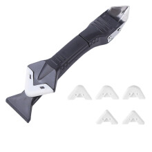 3-in-1 Silicone Sealant Remover Tool Steel head Grout Scraper Smoothing Tools with 5 Replaceable Pads for Kitchen Bathroom,Silicone Remover