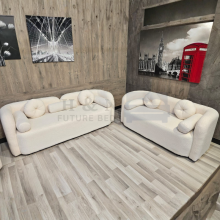 (3 Seater, Ivory Boucle) Marrion Plain Teddy Boucle Upholstered Sofa Set  2 Seater 3 Seater Corner Sofa Couch Settee UK