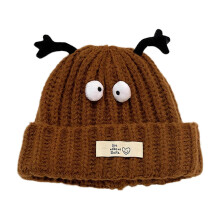 (Coffee) 2023 NEW Beanie Hat Cute Baby Hat Crochet Knitted Bonnet Cap with Tentacle Winter Vintage Hat for Kids Boy Girl 2-8Years Rose Red