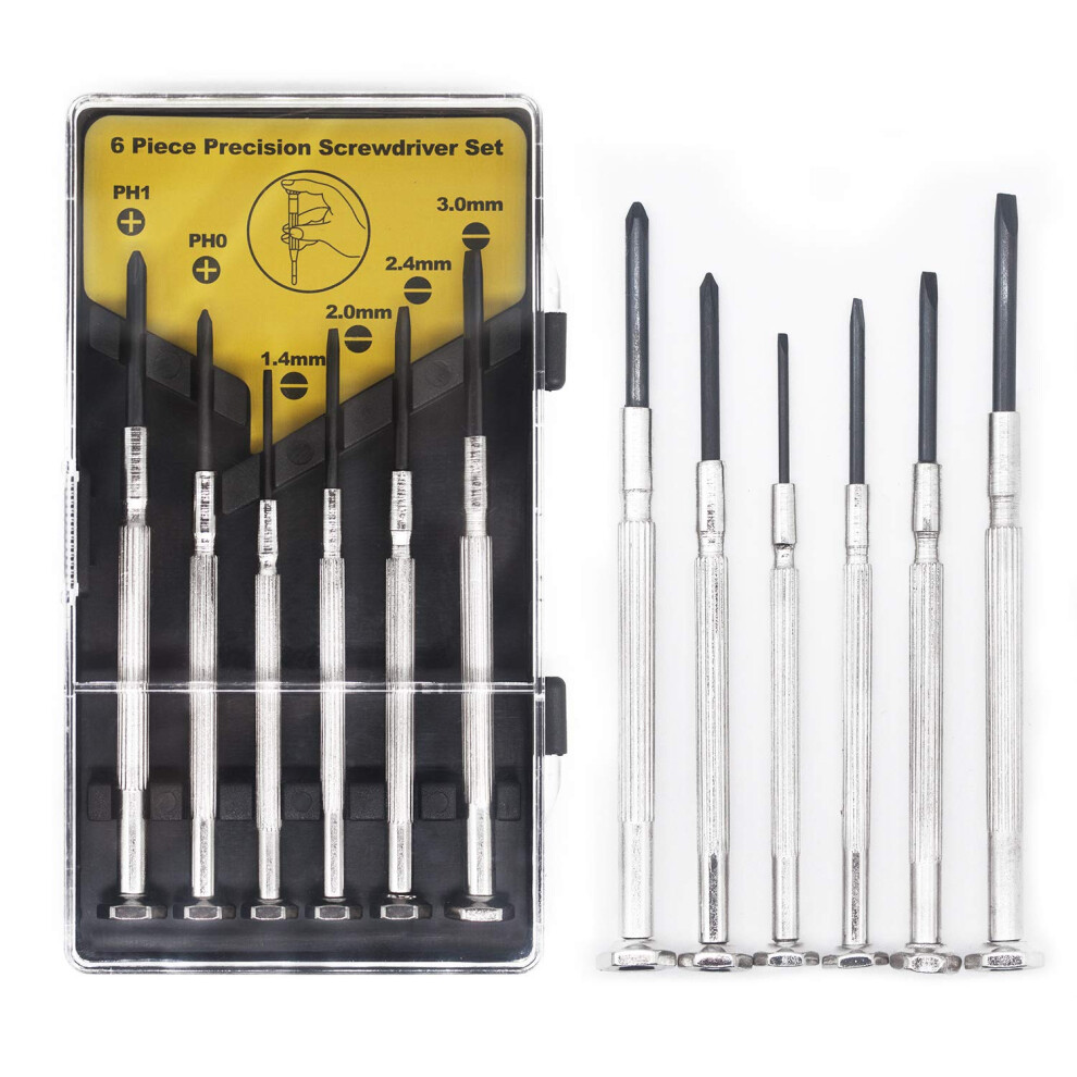 6Pcs Mini Precision Screwdriver Set, Small Screwdriver Set For Electronics, Toys, Computer, Watch Repair(Black) 5051226621543