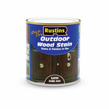 Rustins Quick Dry Outdoor Wood Stain Dark Oak 500ml- Durable and Weather-Resistant Finish, Fast Drying, Vibrant Color for Decks, Fences, & Furniture