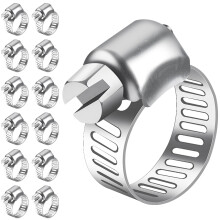Bolatus Hose Clips 6-12 mm, 12 Pcs Hose Clamp Stainless Steel 304 Adjustable Screw Clamps, 7 Sizes Pipe Clamps Assortment for Pool, House Gas Pipe