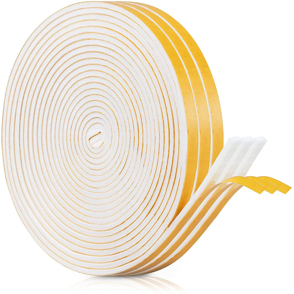 Adhesive Weather Stripping Foam Tape, 6Mm(B) X 3Mm(D)/18M Draught Excluder Foam Strip Tape Seal Self Adhesive For Door Window Against Cold 5051226553684