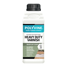 Polyvine Heavy Duty Interior Varnish Satin or Dead Flat Finishes – Quick Dry Varnish – Polyurethane, Water-Based, Water Resistant Coating for Indo