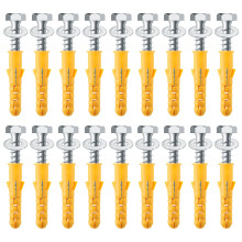 18 Sets Heavy Duty M10x50mm Masonry Brick Wall Plugs and Concrete Screws with Washer Zinc Plated Wall Fixing Anchor Bolts Strong Wall Plugs and