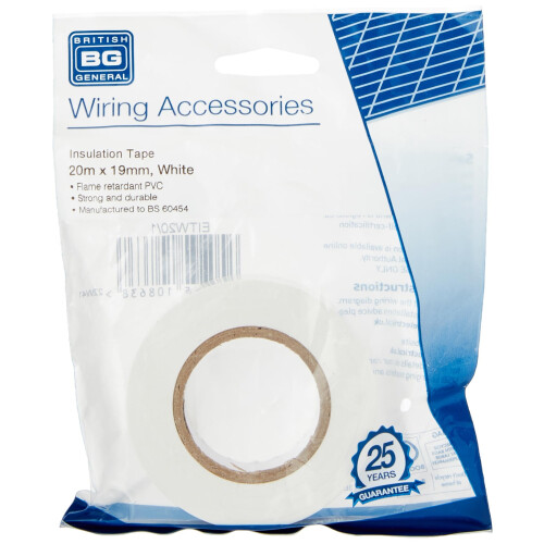 British General BG Electrical Insulation Tape, 20 Metres, White
