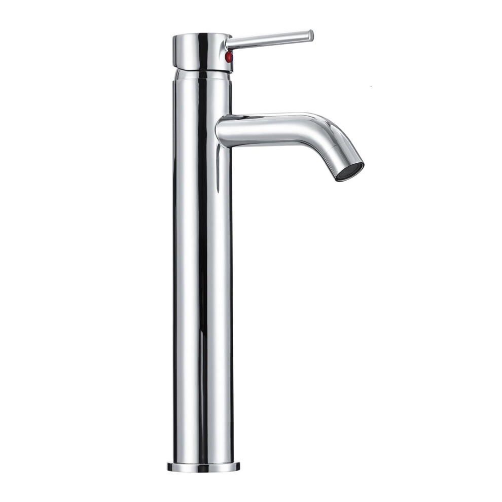 Hapilife Basin Taps Tall Single Lever Chrome Bathroom Sink Basin Mixer Tap High Rise Countertop Tap 5051226592447