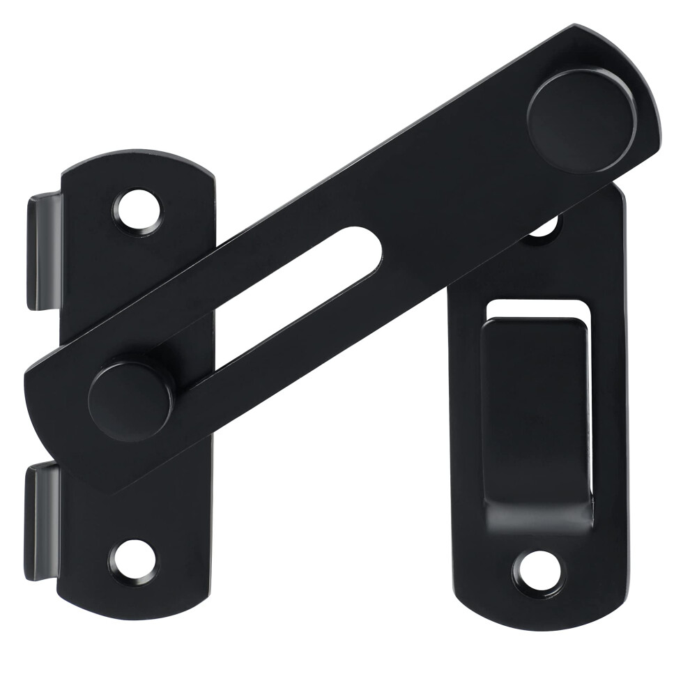 Sayayo Gate Lock Door Latch 180 Small Gate Bolt Sliding Door Lock For Wooden Gates Internal Door Garden, Stainless Steel Black, 2.5Mm Thickness 5003436166895