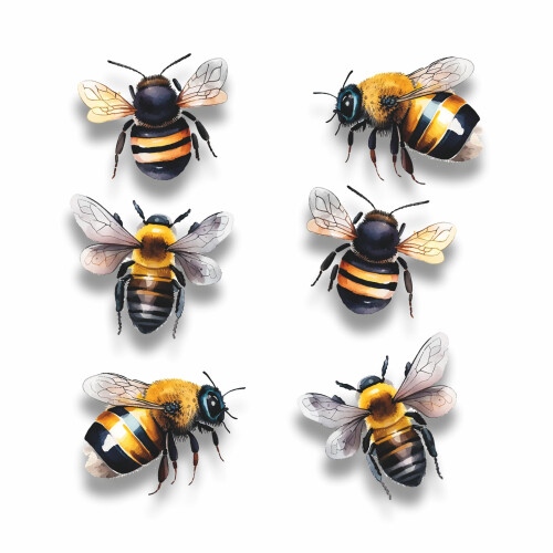 Bumblebee Vinyl Decal Stickers, Cover Marks, Bee Wall Decor, Gift Idea