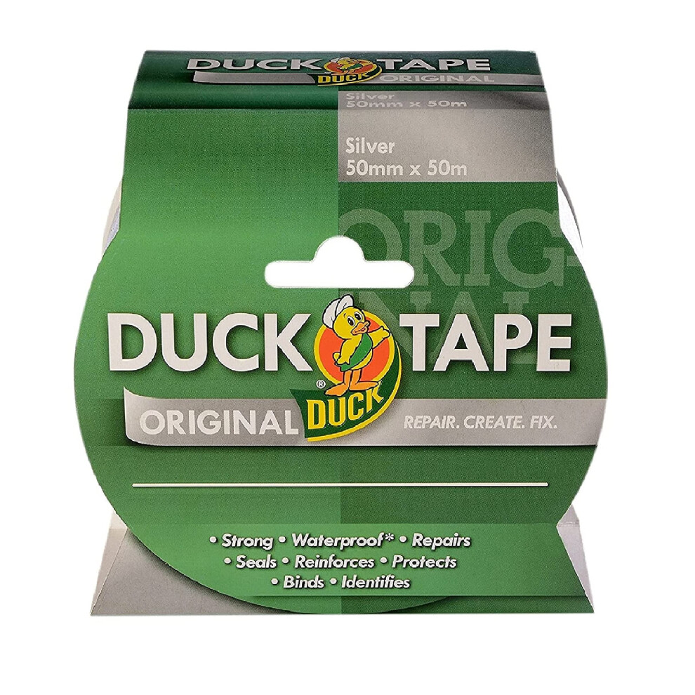 Duck Tape Original Silver, 50Mm X 50M. The Original High Strength Waterproof Gaffer And Duct Adhesive Cloth Repair Tape 5051226587764