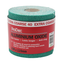 ProDec 10m Roll 40 Grit Extra Coarse Grade Green Aluminium Oxide Abrasive Sanding Paper for Sanding Wood, Paint, Plaster, Filler, Metal and More