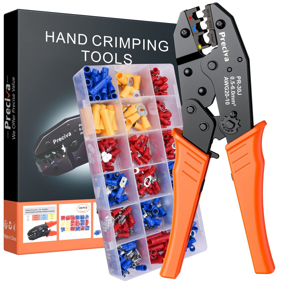 Insulated Wire Terminal Crimping Tool Kit, Preciva 0.5-6Mmâ² Ratchet Crimper Plier 5051226603013