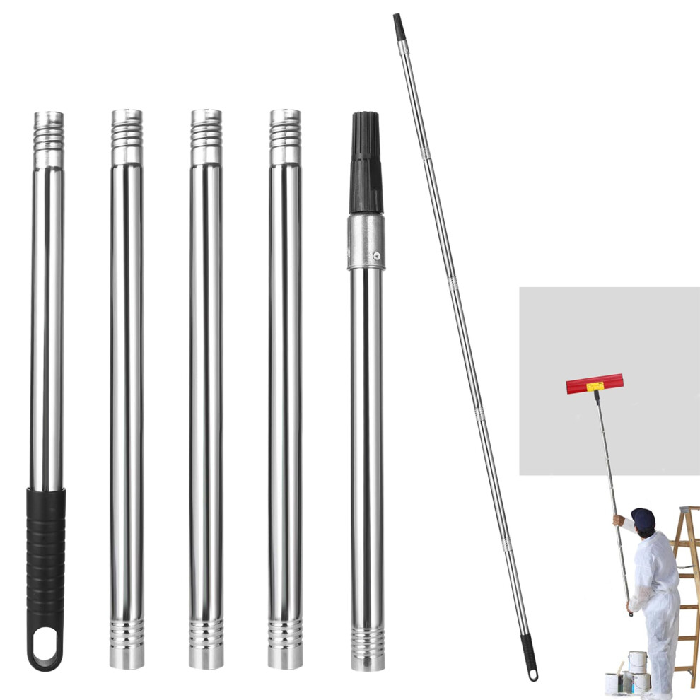 Paint Roller Extension Pole 1.8M Stainless Steel Extension Pole 5 Segmented Extendable Roller Pole With Tapered Adapter For Painting And Cleaning 5051226578373