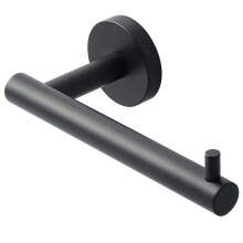Sayayo Black Toilet Roll Holder Wall Mounted Toilet Paper Holder SUS304 Stainless Steel for Bathroom Kitchen, Loo Tissue Roll Holder Round Base Style