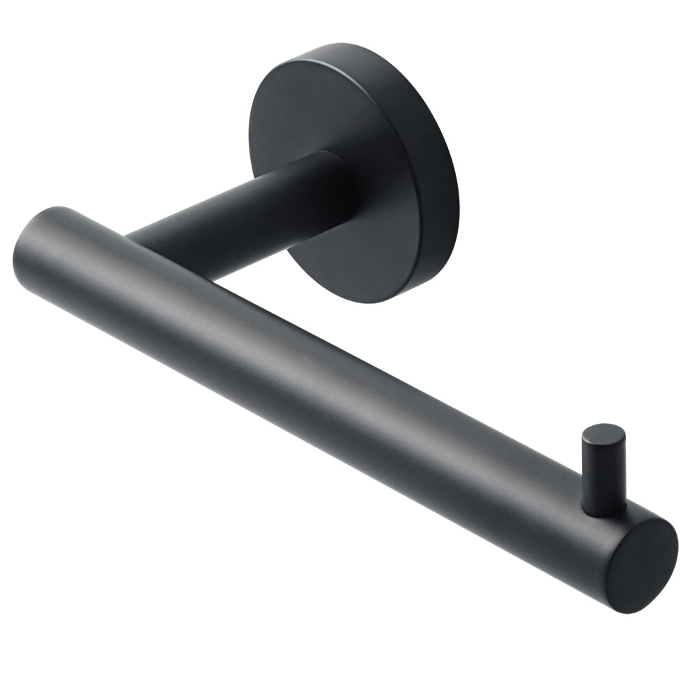 Sayayo Black Toilet Roll Holder Wall Mounted Toilet Paper Holder Sus304 Stainless Steel For Bathroom Kitchen, Loo Tissue Roll Holder Round Base Style 5051226603020
