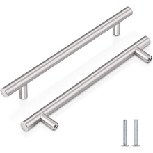 CCHONG 2 Pack Kitchen Cupboard Handles Stainless Steel Kitchen Door Handles Brushed Cabinet Handles Wardrobe Drawer (2 Pack Silver, Hole Centre 128mm)